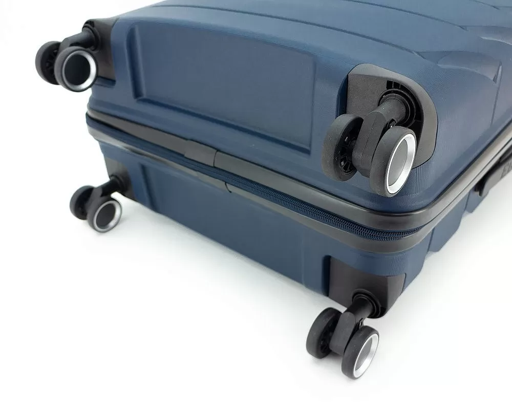 Синие пластиковые чемоданы  - фото 5