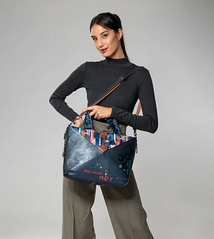 Серые кожаные женские сумки  - фото 55