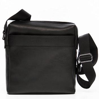Чёрные кожаные мужские сумки через плечо  - фото 112