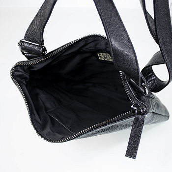 Чёрные кожаные мужские сумки через плечо  - фото 4