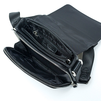 Чёрные кожаные мужские сумки через плечо  - фото 65
