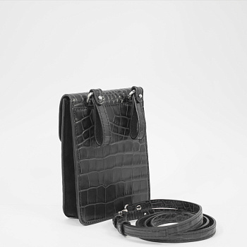 Черные кожаные сумки на пояс  - фото 20