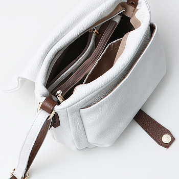 Белые кожаные сумки через плечо  - фото 38
