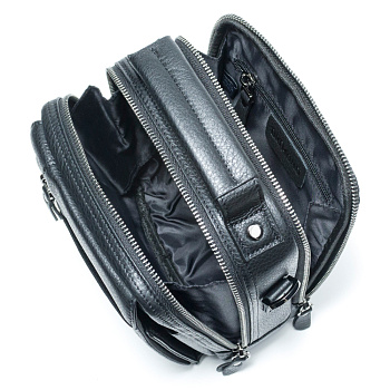 Чёрные кожаные мужские сумки через плечо  - фото 59