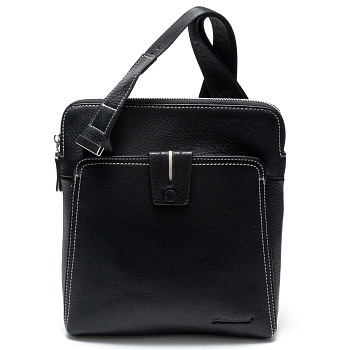 Чёрные кожаные мужские сумки через плечо  - фото 108