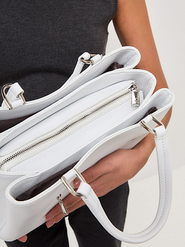 Белые кожаные женские сумки  - фото 36