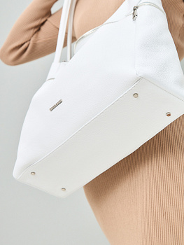Белые кожаные женские сумки  - фото 44