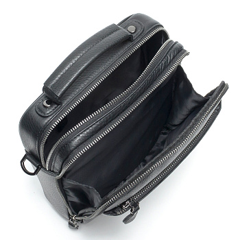 Чёрные кожаные мужские сумки через плечо  - фото 55