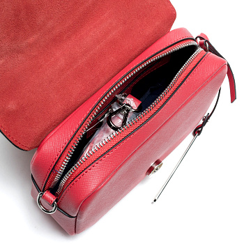 Красные кожаные сумки на пояс  - фото 3