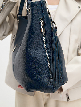 Синие кожаные женские сумки  - фото 66