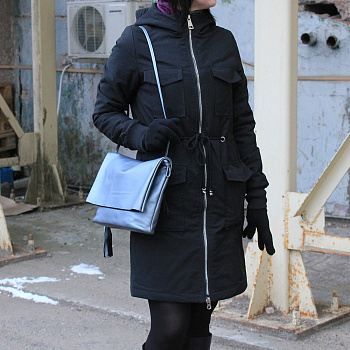Серые кожаные женские сумки  - фото 87