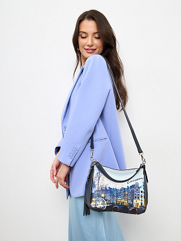 Синие кожаные женские сумки  - фото 46
