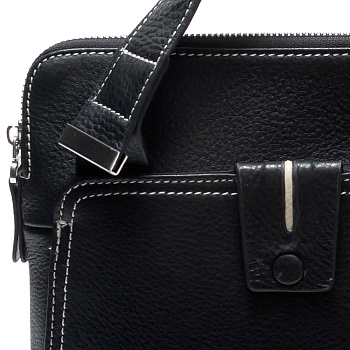 Чёрные кожаные мужские сумки через плечо  - фото 111