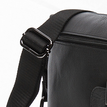 Чёрные кожаные мужские сумки через плечо  - фото 115