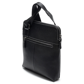 Чёрные кожаные мужские сумки через плечо  - фото 109