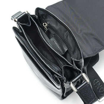 Чёрные кожаные мужские сумки через плечо  - фото 38