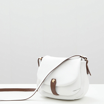 Белые кожаные сумки через плечо  - фото 36