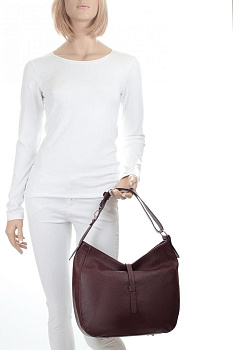 Бордовые кожаные женские сумки недорого  - фото 16