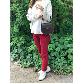 Бордовые кожаные женские сумки недорого  - фото 34