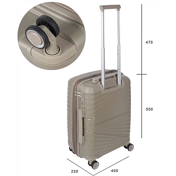 Бежевые чемоданы для ручной клади  - фото 2