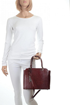 Недорогие кожаные коричневые женские сумки  - фото 20