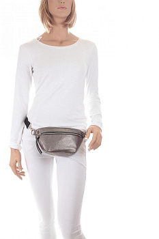 Женские сумки на пояс серебристого цвета  - фото 8