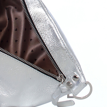 Женские сумки на пояс серебристого цвета  - фото 3