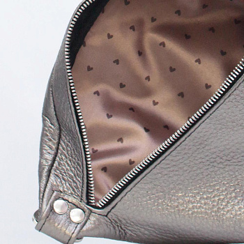 Серебристые кожаные сумки на пояс  - фото 7