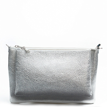 Кожаные женские сумки серебристого цвета  - фото 35