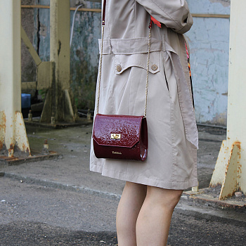 Бордовые кожаные женские сумки недорого  - фото 58