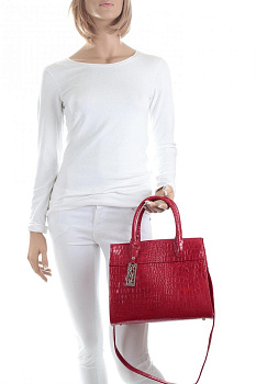 Красные кожаные женские сумки недорого  - фото 12
