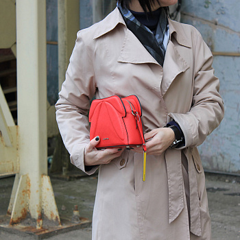 Красные кожаные женские сумки недорого  - фото 22