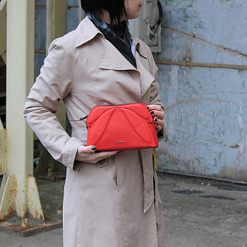 Красные кожаные женские сумки недорого  - фото 21