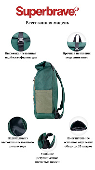 Мужские рюкзаки цвет зеленый  - фото 20