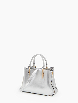 Серебристые женские сумки через плечо  - фото 44