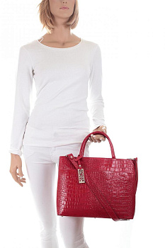 Красные кожаные женские сумки недорого  - фото 4