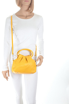 Жёлтые кожаные женские сумки недорого  - фото 12