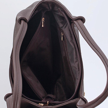 Недорогие кожаные коричневые женские сумки  - фото 3