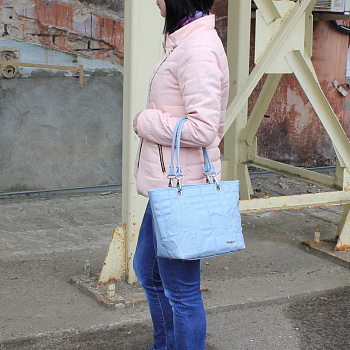 Голубые женские кожаные сумки  - фото 86